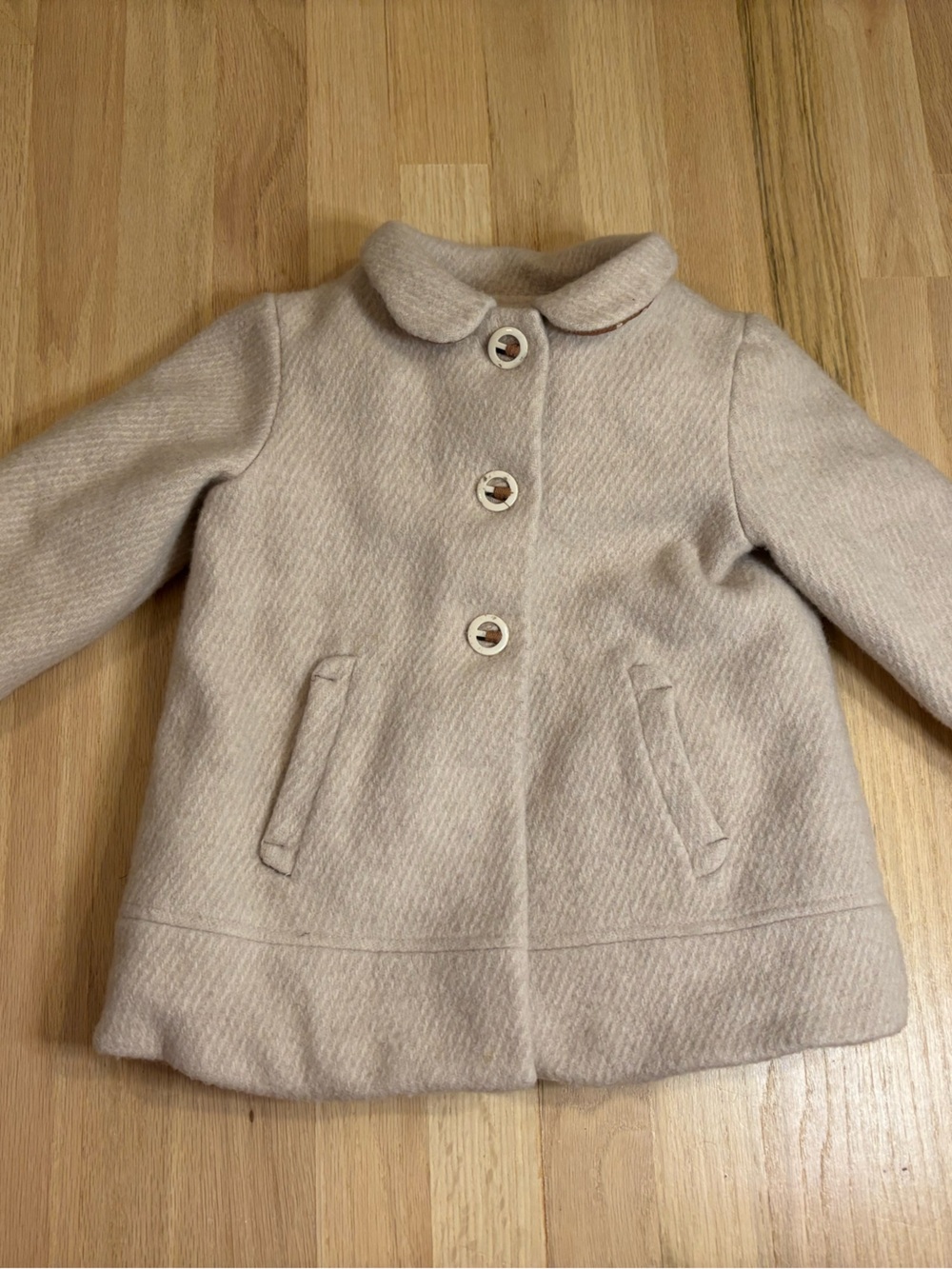 Zara Kids MANTECO Cream Button Pea Coat